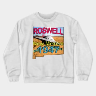 Roswell New Mexico 1947 UFO Aliens in Technicolor Crewneck Sweatshirt